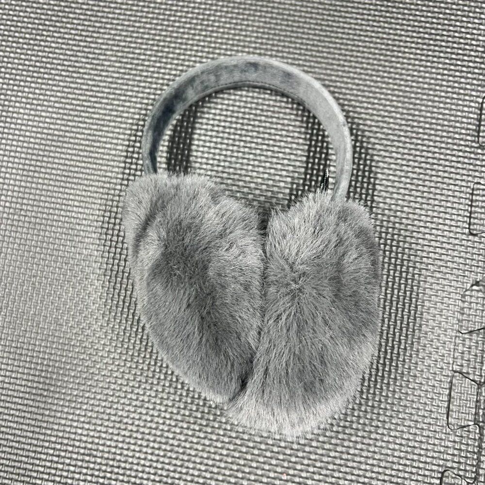 J.Crew Faux Fur Gray Earmuffs For Winter & Cold Weather - Picture 4 of 4